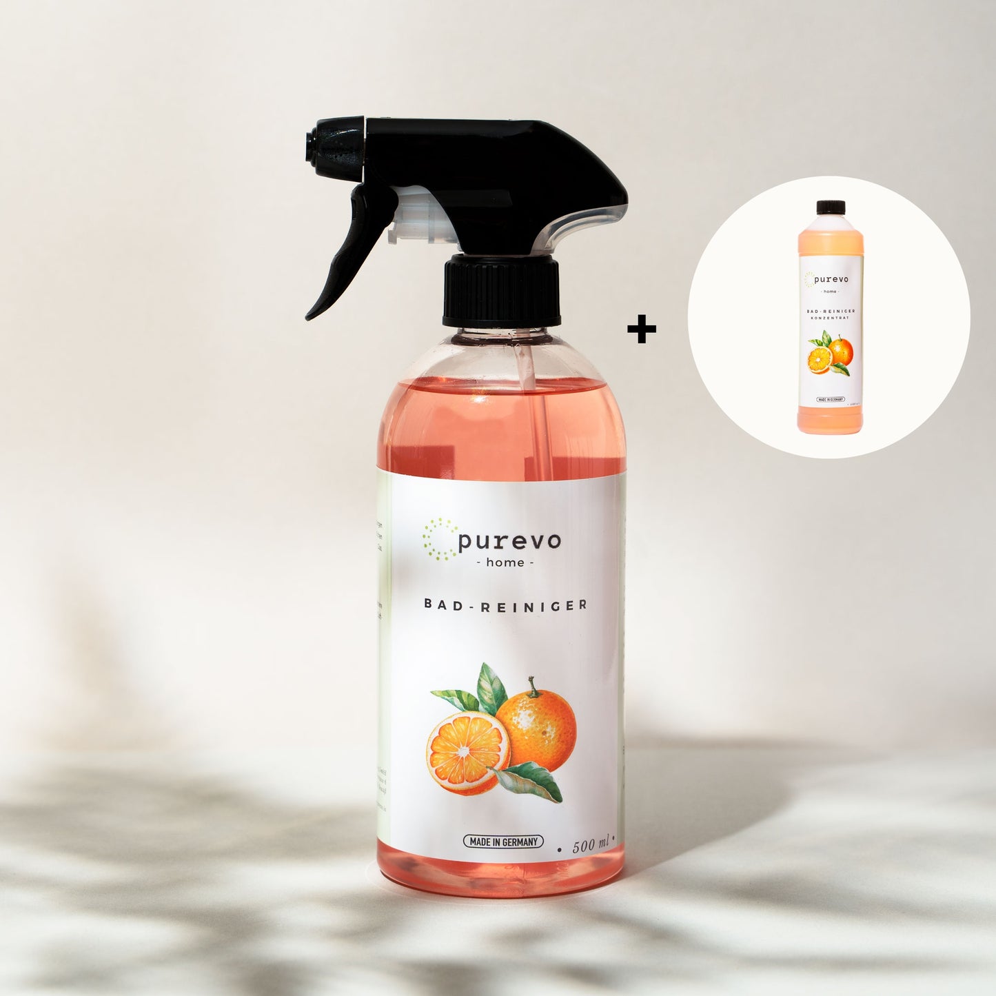 Bad-Reiniger und Konzentrat - Einzelset -  500ml & 1 Liter - purevo