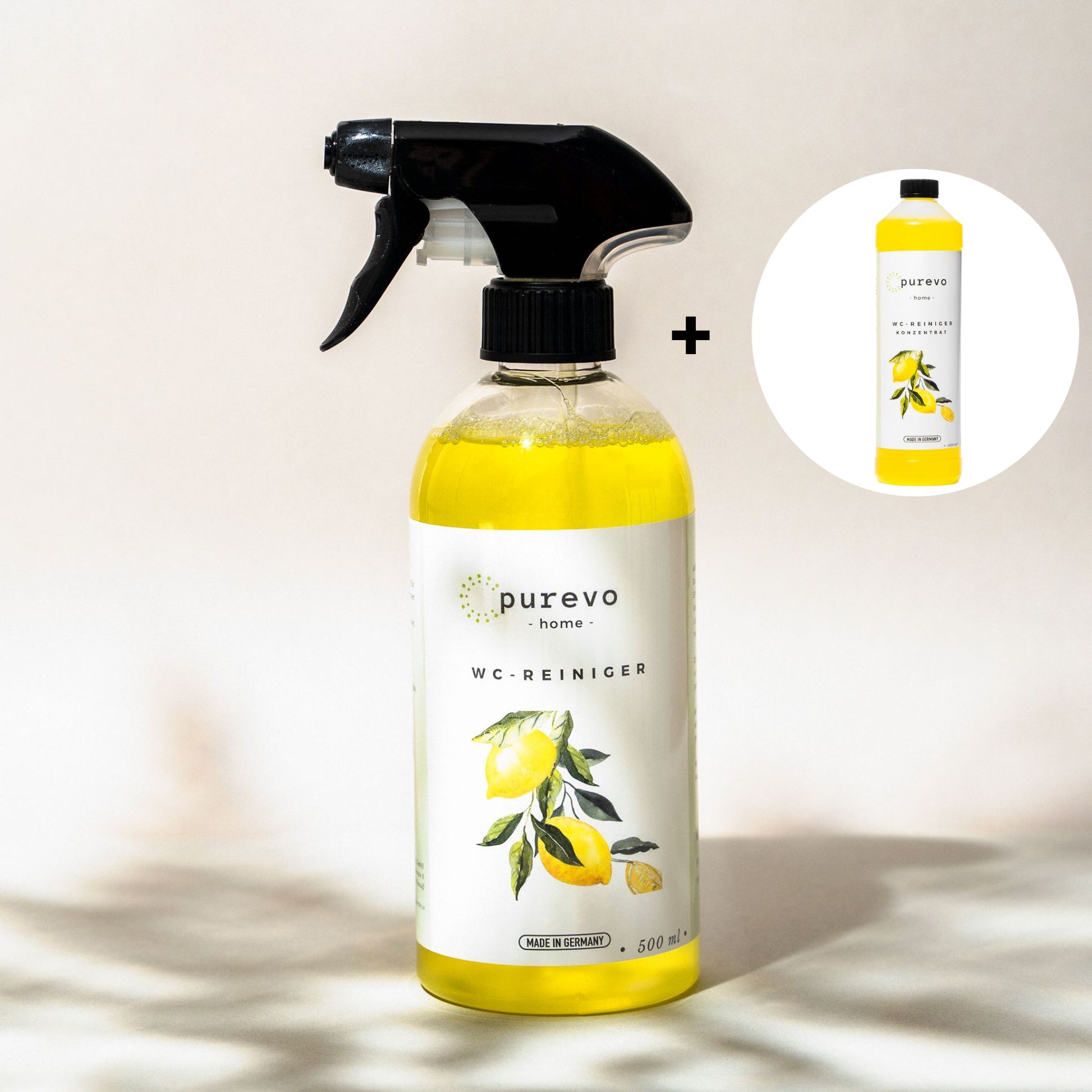 WC-Reiniger und Konzentrat - Einzelset -  500ml & 1 Liter - purevo
